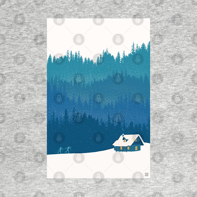 nordic ski winter wonderland scene by SFDesignstudio